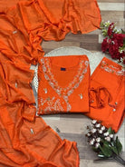 Trendy Orange Angrakha Cotton Anarkali Suit Set - BONYHUBSALWAR KAMEEZ