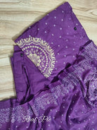Stylish Purple Cotton Embroidered Yoke Straight Suit Set - BONYHUBSALWAR KAMEEZ