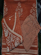 Stylish Orange Cotton Embroidery Anarkali Suit Set - BONYHUBSALWAR KAMEEZ