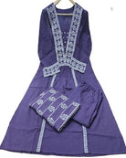 Elegant Purple Adda Work Cotton Anarkali Suit Set - BONYHUBSALWAR KAMEEZ