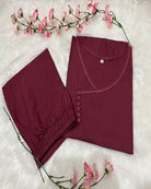 Trendy Deep Pink Plain Cotton Kurti Pant Set Of 2 - BONYHUBSALWAR KAMEEZ