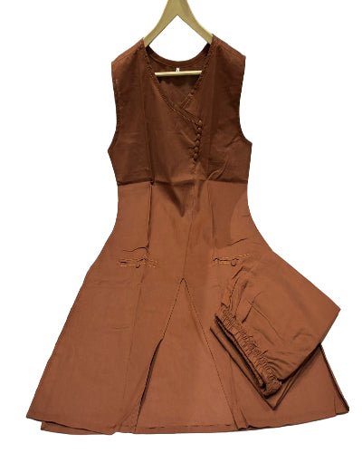 Trendy Brown Cotton Plain Kurti Pant Set Of 2 - BONYHUBSALWAR KAMEEZ