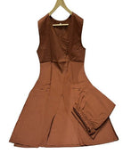 Trendy Brown Cotton Plain Kurti Pant Set Of 2 - BONYHUBSALWAR KAMEEZ