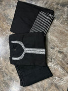 Trendy Black Cotton Farshi Style Straight Suit Set - BONYHUBSALWAR KAMEEZ