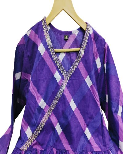 Ethnic Purple Rayon Anarkali Suit Set - BONYHUBSALWAR KAMEEZ