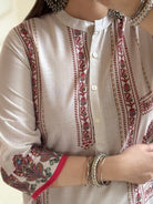 Trendy White Printed Cotton Lilan Kurti Pant Set Of 2 - BONYHUBSALWAR KAMEEZ