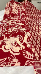 Red Trendy Printed Cotton Straight Suit Set - BONYHUBSALWAR KAMEEZ