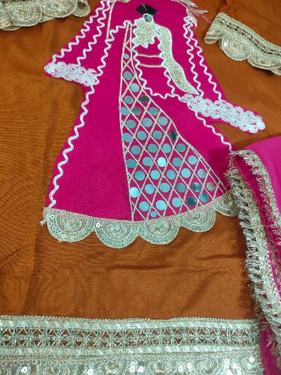 Mustard Lace Embroidery Luxurious Rayon 3 Piece Suit - BONYHUBSALWAR KAMEEZ