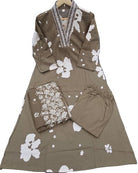 Plus Size Earthy Cotton Ethnic Embroidery Work Suit Set - BONYHUBSALWAR KAMEEZ