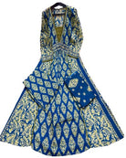 Classy Blue Embroidery Cotton Anarkali Suit - BONYHUBSALWAR KAMEEZ