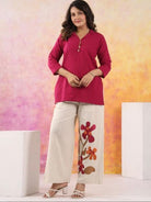 Magenta Pink Cotton Flex Co - Ord Set Of 2 - BONYHUBSALWAR KAMEEZ