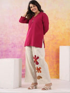 Magenta Pink Cotton Flex Co - Ord Set Of 2 - BONYHUBSALWAR KAMEEZ