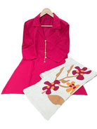 Magenta Pink Cotton Flex Co - Ord Set Of 2 - BONYHUBSALWAR KAMEEZ