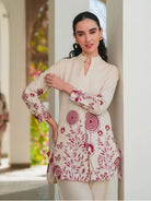 Beige Soft Cotton Flex Co - Ord Set Of 2 - BONYHUBSALWAR KAMEEZ