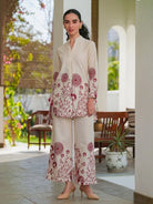 Beige Soft Cotton Flex Co - Ord Set Of 2 - BONYHUBSALWAR KAMEEZ