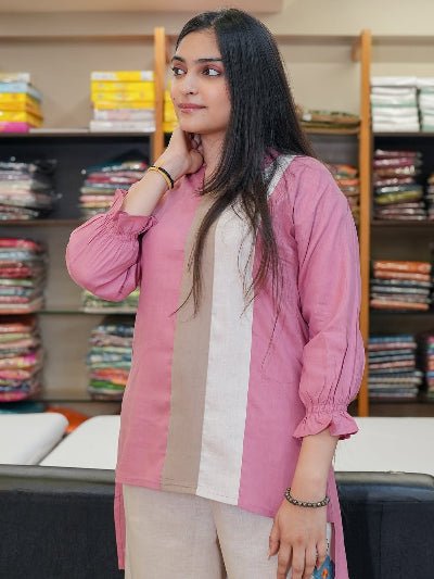 Blush Pink Cotton Classy Embroidery Co - Ord Set Of 2 - BONYHUBSALWAR KAMEEZ