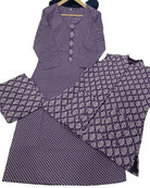 Purple Cotton Kurti Pant With Quilted Warm Jacket - BONYHUBSALWAR KAMEEZ