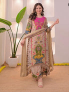 Golden Beige Festive Elegant Suit Set - BONYHUBSALWAR KAMEEZ