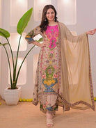 Golden Beige Festive Elegant Suit Set - BONYHUBSALWAR KAMEEZ