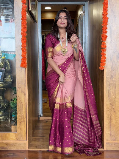 Pink Dual Tone Zip & Go 10 Sec Saree Gown