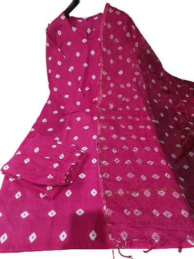 Elegant Pink Printed Cotton Straight Suit Set - BONYHUBSALWAR KAMEEZ
