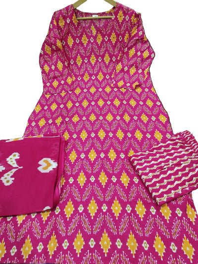 Elegant Magenta Sequin Detailing Cotton Straight Suit Set - BONYHUBSALWAR KAMEEZ