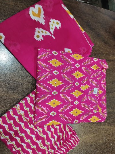 Elegant Magenta Sequin Detailing Cotton Straight Suit Set - BONYHUBSALWAR KAMEEZ