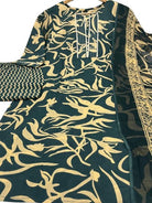 Bottle Green Trendy Printed Cotton Straight Suit Set - BONYHUBSALWAR KAMEEZ