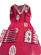 Beautiful Red Printed Cotton Straight Suit Set - BONYHUBSALWAR KAMEEZ