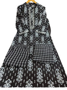 Black Trendy Printed Cotton Straight Suit Set - BONYHUBSALWAR KAMEEZ