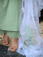 Pastel Green Handcrafted Embroidery Cotton Straight Suit Set - BONYHUBSALWAR KAMEEZ