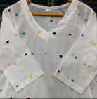 White Pure Cotton Anarkali Kurti Pant Set Of 2 - BONYHUBSALWAR KAMEEZ