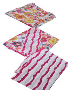 Pink Floral Embroidery Cotton Straight Suit Set - BONYHUBSALWAR KAMEEZ