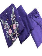 Purple Embroidery Cotton Straight Suit Set - BONYHUBSALWAR KAMEEZ