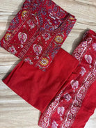 Elegant Red Handwork Cotton Anarkali Suit - BONYHUBSALWAR KAMEEZ