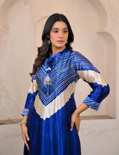 Azure Blue Crepe Maslin Trendy Cord Set - BONYHUBSALWAR KAMEEZ
