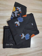 Classy Black Embroidery Cotton Kurti Pant Set Of 2 - BONYHUBSALWAR KAMEEZ