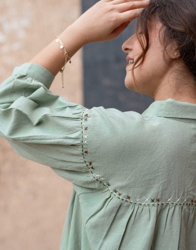 Mint Green Elegant Cotton Co - Ord Set - BONYHUBSALWAR KAMEEZ