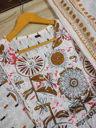 White Beautiful Adda Work Cotton Printed Anarkali Suit - BONYHUBSALWAR KAMEEZ