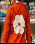 Floral Orange embroidery Katha Detailing Cotton Straight Suit Set - BONYHUBSALWAR KAMEEZ