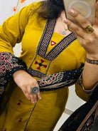 Yellow Beautiful Printed Cotton Straight Suit Set - BONYHUBSALWAR KAMEEZ