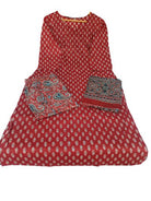 Red Jaipuri Embroidery Cotton Straight Suit - BONYHUBSALWAR KAMEEZ