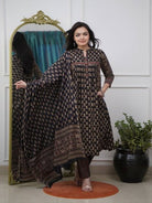 Elegant Black Cotton Adda Handwork Straight Suit - BONYHUBSALWAR KAMEEZ