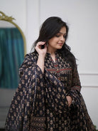 Elegant Black Cotton Adda Handwork Straight Suit - BONYHUBSALWAR KAMEEZ