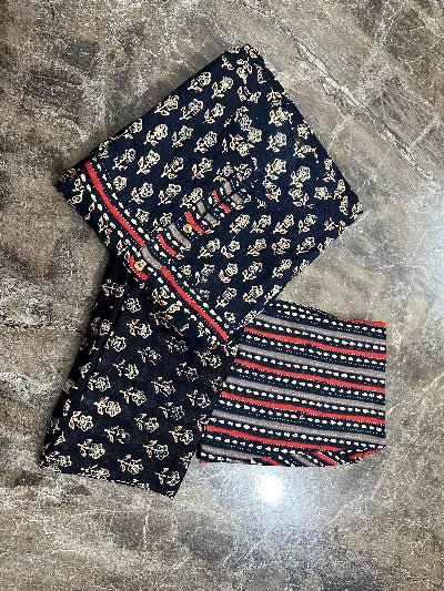 Elegant Black Cotton Adda Handwork Straight Suit - BONYHUBSALWAR KAMEEZ