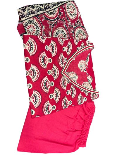 Royal Red MulMul Pure Cotton Straight Suit Set - BONYHUBSALWAR KAMEEZ