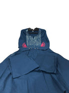 Turquoise Blue Mirror Embroidery Cotton Anarkali Suit Set - BONYHUBSALWAR KAMEEZ