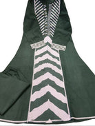 Olive Green Printed Cotton Embroidery Anarkali Suit - BONYHUBSALWAR KAMEEZ