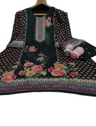 Plus Size Bottle Green Mirror Work Muslin Digital Print Kurti Palazzo - BONYHUBSALWAR KAMEEZ