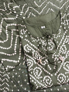 Olive Green Bandhani Printed Cotton Straight Suit Set - BONYHUBSALWAR KAMEEZ